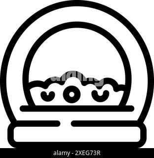 Line icon of a round public park fountain with water jets Stock Vector