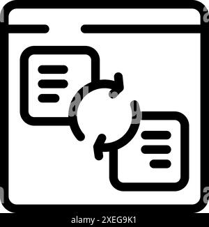 Website content management system is exchanging data between two databases Stock Vector