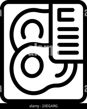 Simple black line art icon depicting computer hardware, ideal for websites and apps Stock Vector