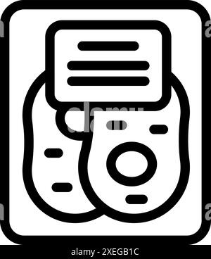 Line icon of petri dish being analyzed in a laboratory for medical research Stock Vector