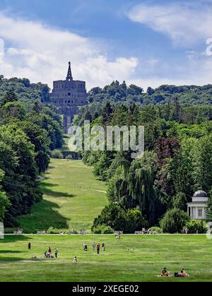 Park and WilhelmshÃ¶he with the Hercules in Kassel. Stock Photo