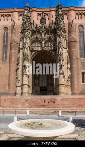 The main entrance of the Sainte-Cecile Cathedral in Albi Stock Photo