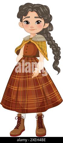 Illustration of a girl in traditional attire Stock Vector Image & Art ...