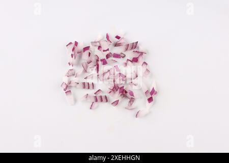 Red onions collection, isolated on white background Stock Photo