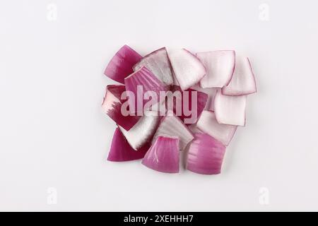 Red onions collection, isolated on white background Stock Photo