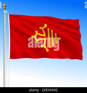 Occitanie regional waving flag, region of France, vector illustration Stock Vector