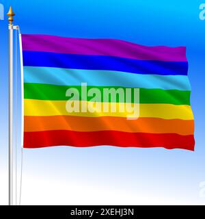 Peace movement waving flag, international symbol, vector illustration Stock Vector