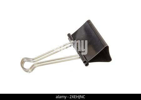 Black Paper clip isolated on white background Stock Photo