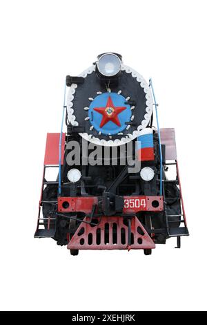 Train with steam locomotive series Ov isolated on white background Stock Photo