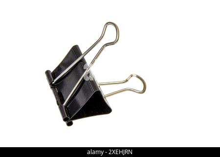 Black Paper clip isolated on white background Stock Photo