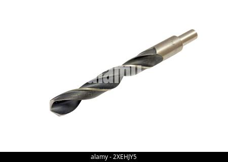 Drill metal large bit isolated on white background Stock Photo