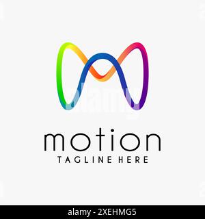 Letter M for motion infinity logo design Stock Vector
