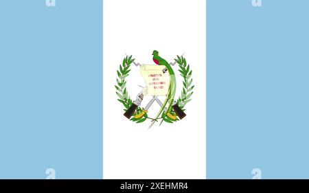 GUATEMALA Flag vector illustration, official color, National flag, symbol of nation, government, vector, illustration, isolated flag Stock Vector