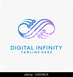Digital infinity logo design Stock Vector