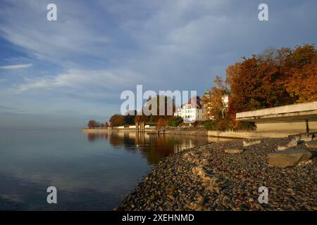 Castle harbor of the royal summer residence in Friedrichshafen on Lake Constance, Germany Stock Photo