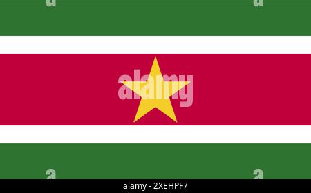 SURINAME Flag vector illustration, official color, National flag, symbol of nation, government, vector, illustration, isolated flag Stock Vector