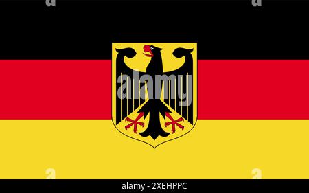 GERMANY Flag vector illustration, official color, National flag, symbol of nation, government, vector, illustration, isolated flag Stock Vector