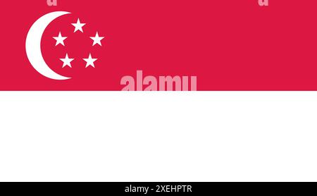 SINGAPORE Flag vector illustration, official color, National flag, symbol of nation, government, vector, illustration, isolated flag Stock Vector