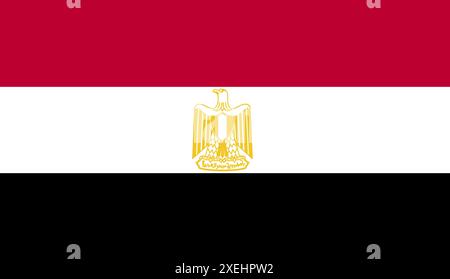 EGYPT Flag vector illustration, official color, National flag, symbol of nation, government, vector, illustration, isolated flag Stock Vector