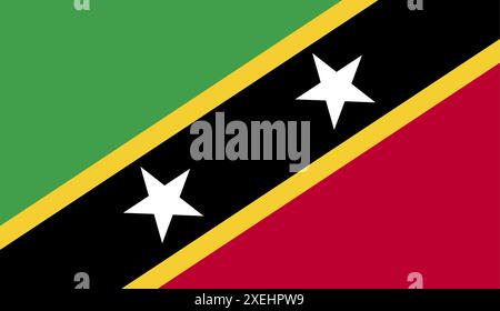 SAINT KITTS Flag vector illustration, official color, National flag, symbol of nation, government, vector, illustration, isolated flag Stock Vector