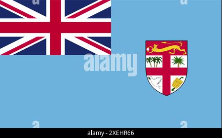 FIJI Flag vector illustration, official color, National flag, symbol of nation, government, vector, illustration, isolated flag Stock Vector