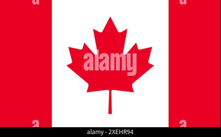 CANADA Flag vector illustration, official color, National flag, symbol of nation, government, vector, illustration, isolated flag Stock Vector