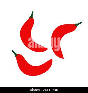 Three Red Chilies Icon Stock Vector