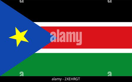 SOUTH SUDAN Flag vector illustration, official color, National flag, symbol of nation, government, vector, illustration, isolated flag Stock Vector