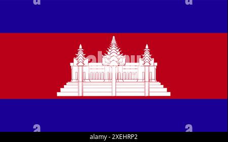 CAMBODIA Flag vector illustration, official color, National flag, symbol of nation, government, vector, illustration, isolated flag Stock Vector