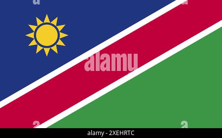 NAMIBIA Flag vector illustration, official color, National flag, symbol of nation, government, vector, illustration, isolated flag Stock Vector