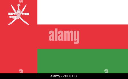 OMAN Flag vector illustration, official color, National flag, symbol of nation, government, vector, illustration, isolated flag Stock Vector