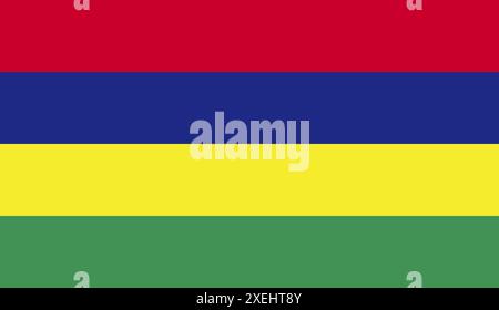 MAURITIUS Flag vector illustration, official color, National flag, symbol of nation, government, vector, illustration, isolated flag Stock Vector