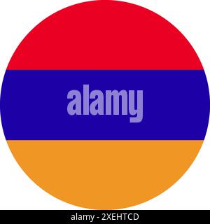 ARMENIA Flag in circle vector illustration, official color, National flag, symbol of nation, government, vector, illustration, isolated flag Stock Vector