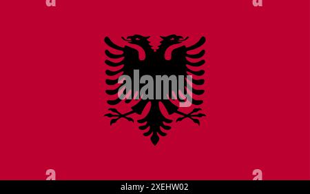 ALBANIA Flag vector illustration, official color, National flag, symbol of nation, government, vector, illustration, isolated flag Stock Vector