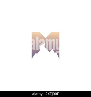 M Mountain Logo Template. Letter M Outdoor Logo Design Stock Vector
