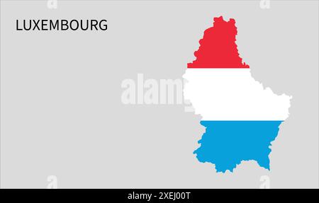 Luxembourg flag map, official color with proportion, fully Editable illustration, vector, flag, government, National flag, patriotism Stock Vector