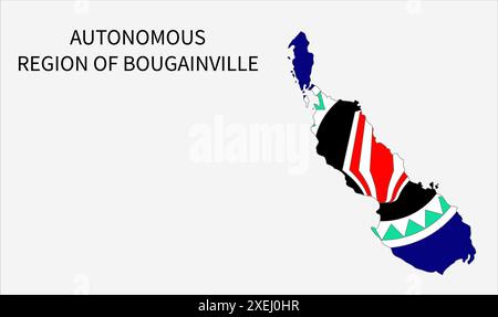 Autonomous Region of Bouga flag map, official color with proportion, fully Editable illustration, vector, flag, government, National flag, patriotism Stock Vector