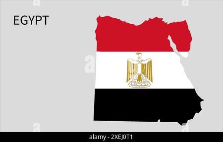 Egypt flag map, official color with proportion, fully Editable illustration, vector, flag, government, National flag, patriotism Stock Vector