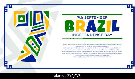 7th September, Brazilian Independence day template with abstract geometric shape design Stock Vector