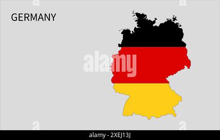 Germany flag map, official color with proportion, fully Editable illustration, vector, flag, government, National flag, patriotism Stock Vector