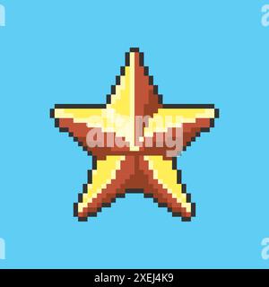 Pixel star retro 8 bit sparkle set. Shiny game pixel art effect set ...