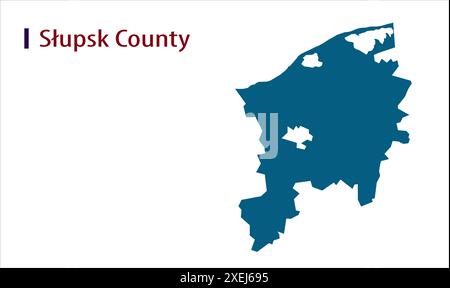 Slupsk County Map, Region of Poland, district, states, Poland map, Politics, government, people, national day, full map, area, Stock Vector