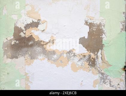 Peeling Plaster on Spanish Wall Stock Photo