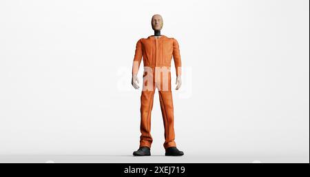 3d render of car crash dummy on isolated background Stock Photo
