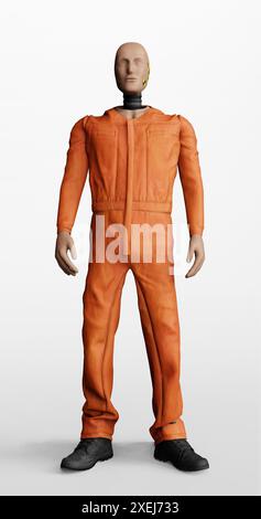 3d render of car crash dummy on isolated background Stock Photo