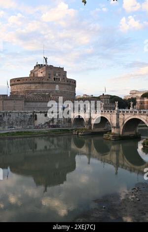 Eurore, Italy, Rome Ponte Sant'Angelo Pons Aelius and Pantheon Stock Photo