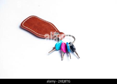 Many keys isolated on white background Stock Photo