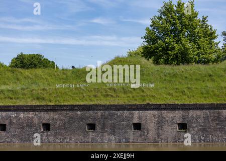 Stronghold historic waterlinie defense structure of Dutch town Naarden Stock Photo