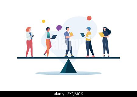 Social issue equality of people concept. Vector illustration Stock Vector