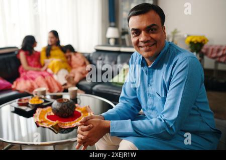 Happy Dad Spending Time With His Family Stock Photo